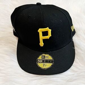 New Era Pittsburg Pirates Authentic Collection Fitted Hat Black Yellow 7 3/8